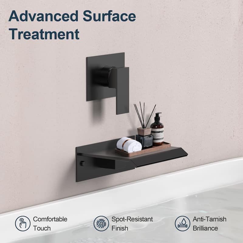 GRANDJOY Wall-Mount Waterfall Bathtub Faucets Single Handle Shower Faucets