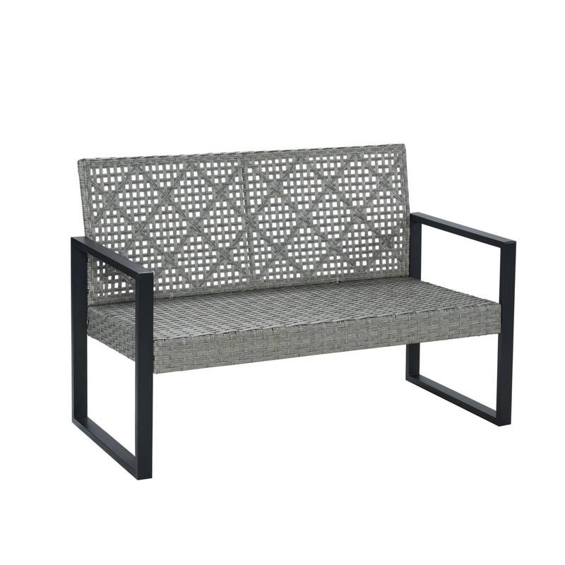 4-Piece Patio Furniture Set Outdoor Balcony Porch Garden Backyard Lawn Furniture Acacia Wood Table Top