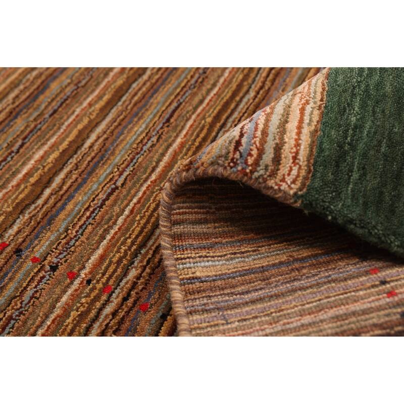 ECARPETGALLERY Hand Loomed Kashkuli Gabbeh Brown Wool Rug - 4'0 x 5'10