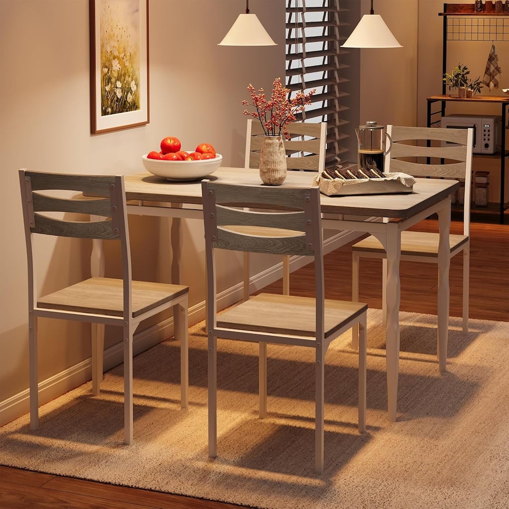5 Piece Dining Table and Chairs Set for Dining Room Kitchen Apartment