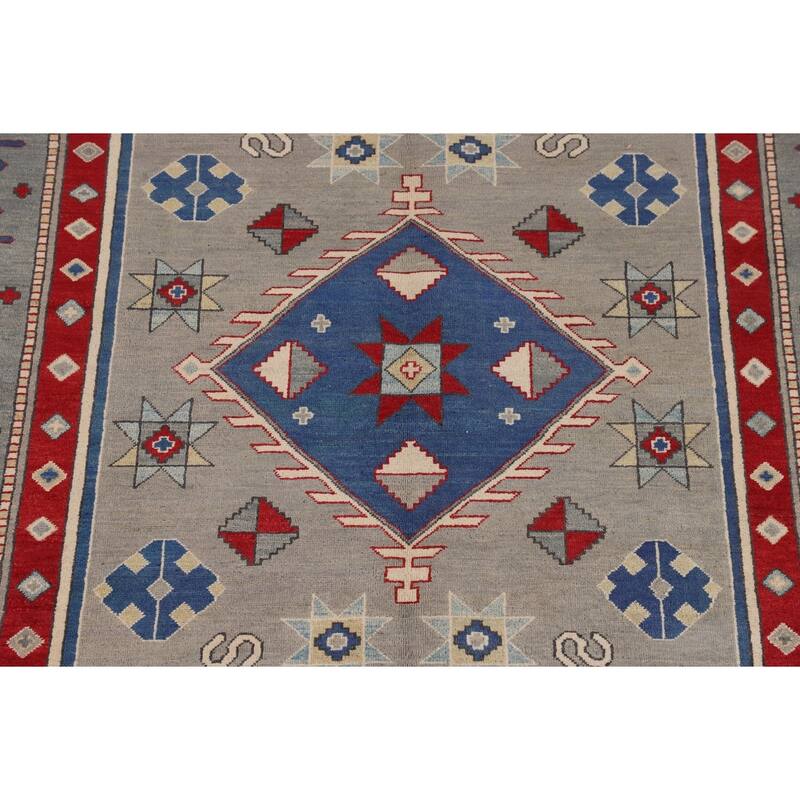 Kazak Oriental Area Rug Handmade Wool Carpet - 5'11" x 8'11"