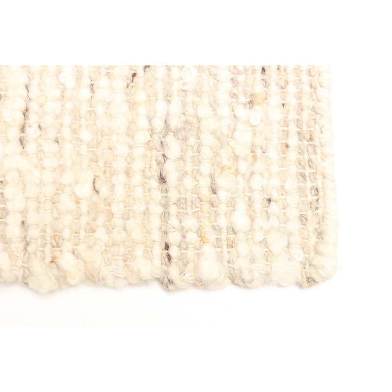 ECARPETGALLERY Braid weave Sienna Beige Wool Rug - 5'0 x 7'11