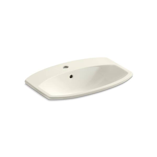 slide 1 of 1, Kohler Cimarron® Drop-In Bathroom Sink with Single Faucet Hole Biscuit (K-2351-1-96)