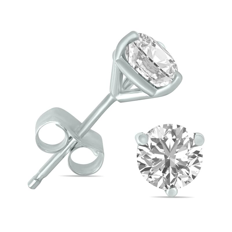 Marquee 1/4 Carat TW Lab Grown Diamond Martini Set Round Earrings in 14K White Gold