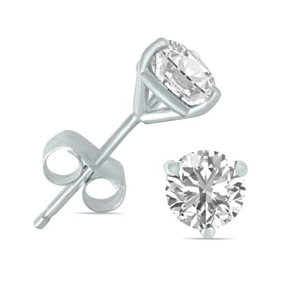 Marquee 1/4 Carat TW Lab Grown Diamond Martini Set Round Earrings in 14K White Gold