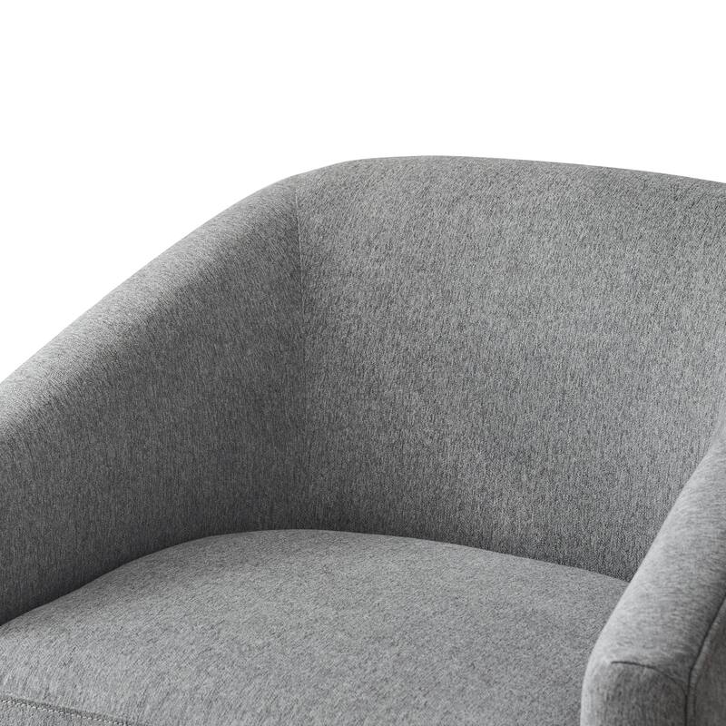 Modern Wooden Barrel Swivel Accent Chair Upholstery Armchair for Living Room