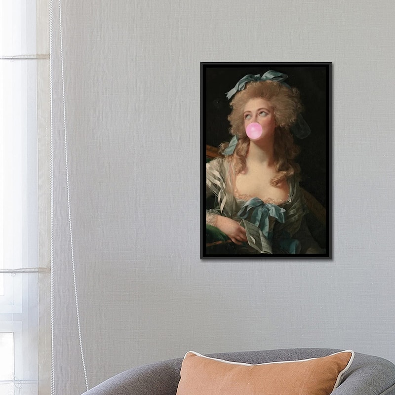 iCanvas "Bubble Gum Blowing Madame" by Grace Digital Art Co Framed Canvas Print
