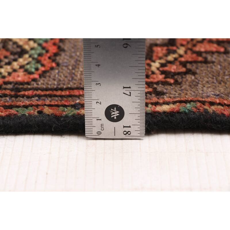 ECARPETGALLERY Hand-knotted Andelz Black, Red Wool Rug - 4'4 x 8'4