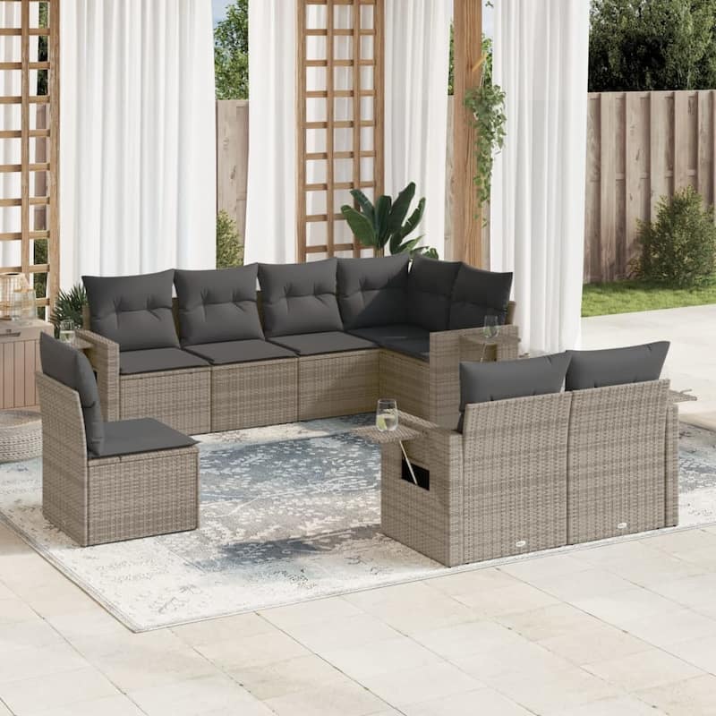 vidaXL Garden Sofa Set - Grey With table