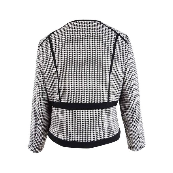plus size houndstooth coat