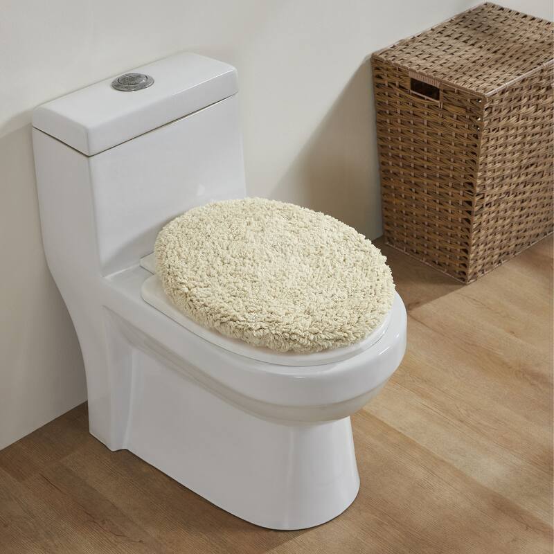 Better Trends 18 x 20 Toilet Lid Cover 100% Cotton Tufted Water Absorbent Machine Washable Lux Collection