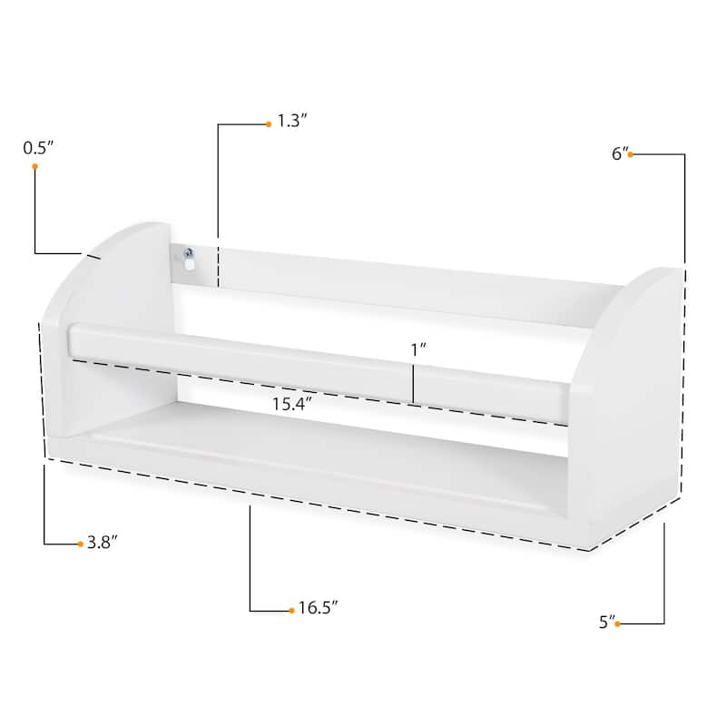 Wallniture Lissa Wood Wall Shelves for Book and Toy Storage (Set of 3)