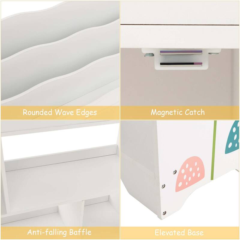 Costway Toy Storage Organizer 3-In-1 Kids Toy Shelf with Book Shelf, - See Details