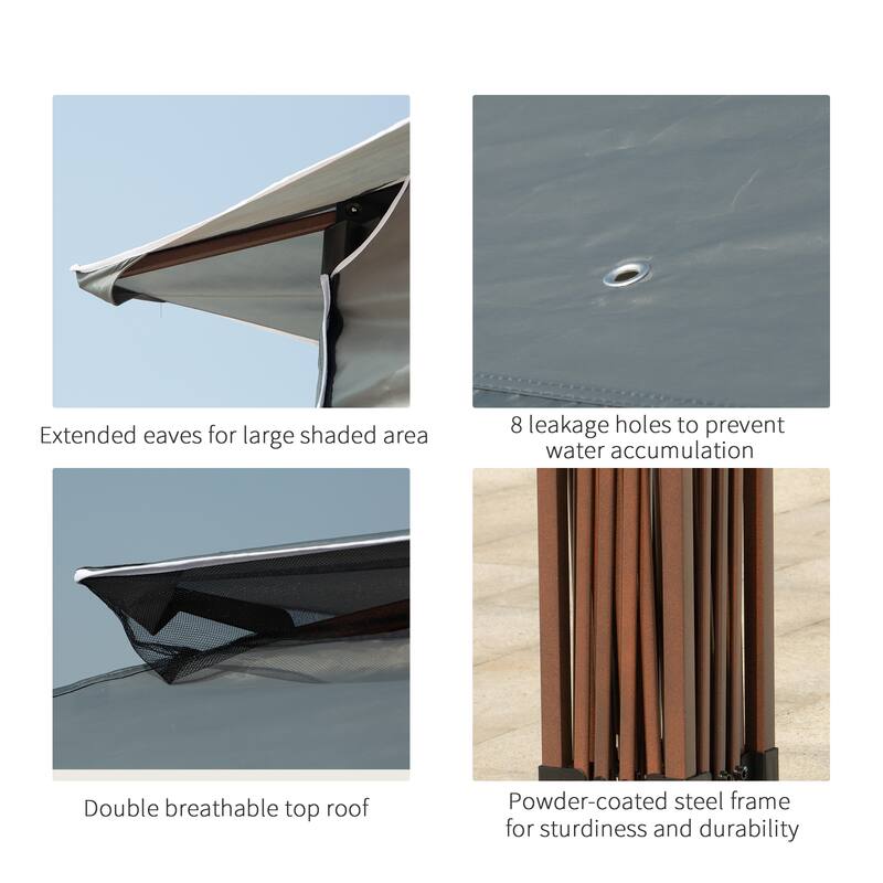 11x11 Foot Pop Up Canopy with Removable Netting, Outdoor Gazebo Shelter for Backyard and Garden