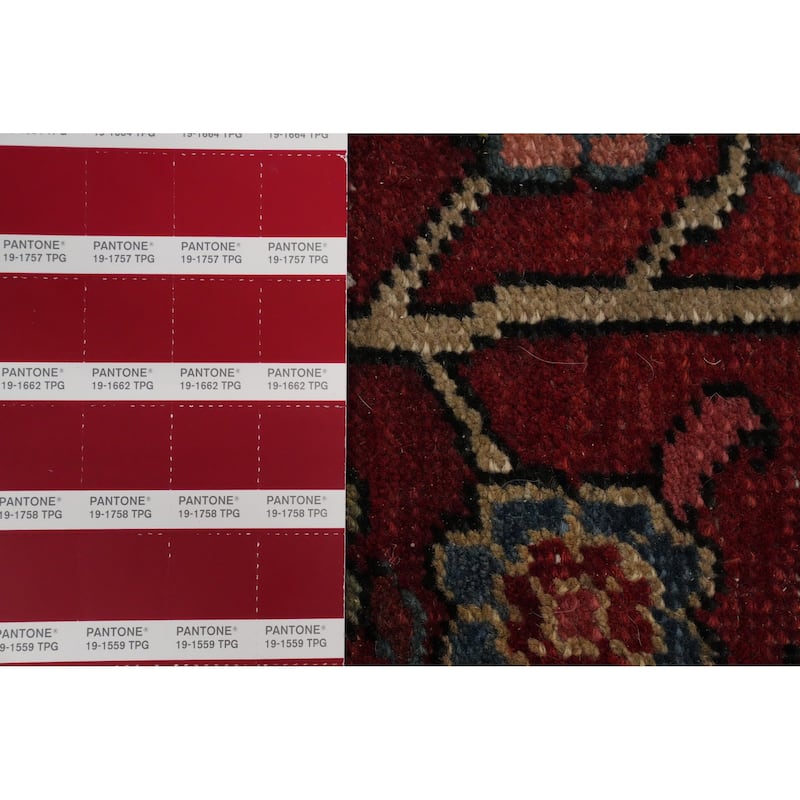 Hand Knotted Oriental 100% Wool Carpet Traditional Floral Red Heriz (serapi) Area Rug - 11' 5'' X 9' 7''
