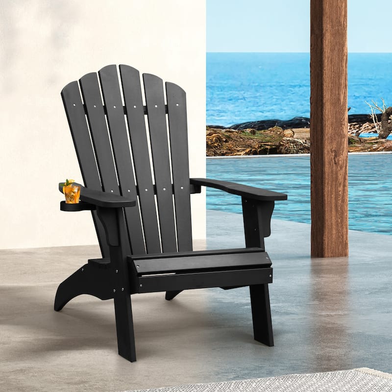 Polystyrene Adirondack Chair-Used - Black