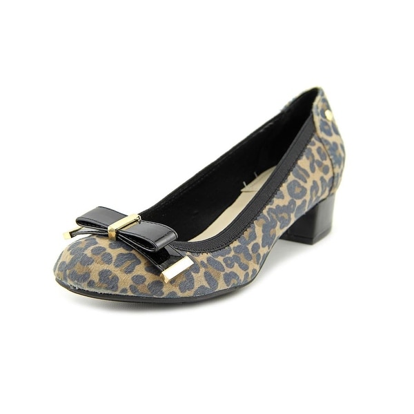 Famous Name Brand Marcy Round Toe Canvas Heels