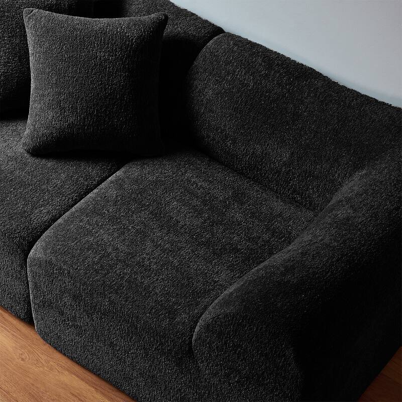 Minimalist Accent Sofa Loveseat Couch with 2 Throw Pillows, 2-Seater Couch for Living Room Apartments