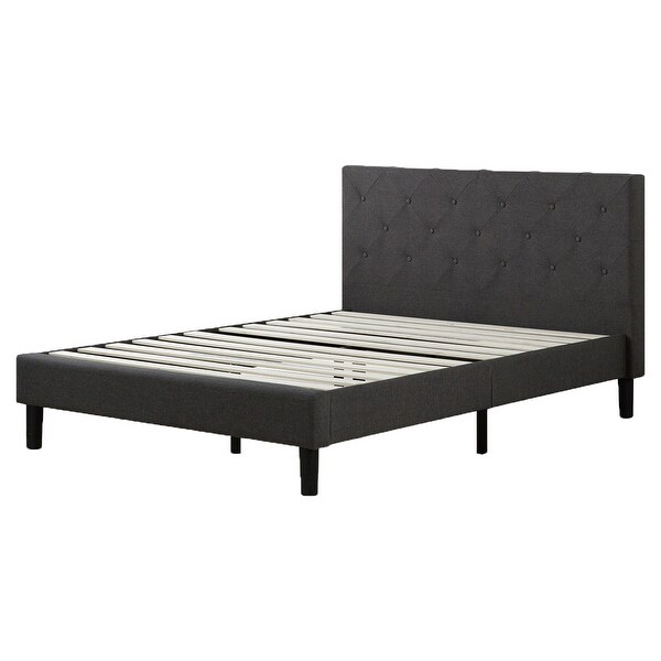 upholstered square stitched platform bed