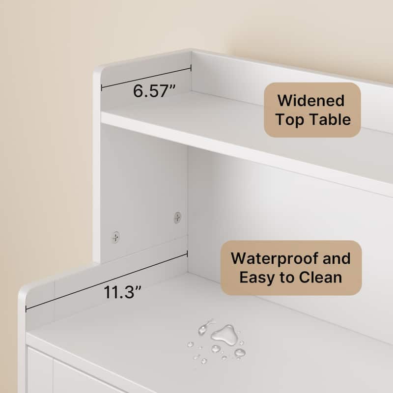 40" H Bathroom Storage Cabinet, Freestanding Organizer with 2 Doors, 2 Adjustable Shelves