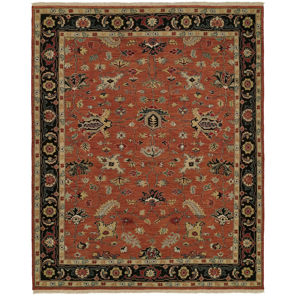 Traditional Red Flatweave Wool Area Rug