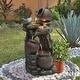 preview thumbnail 2 of 11, Rustic Pots on Tree Resin Outdoor Fountain with LED Lights