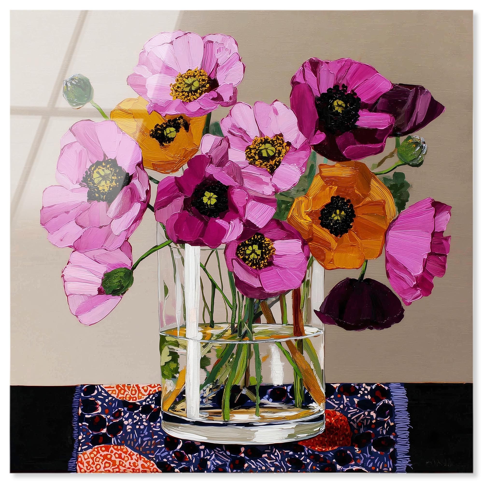 Glass Vase I Floral Wall Decor Acrylic Print by Art Remedy