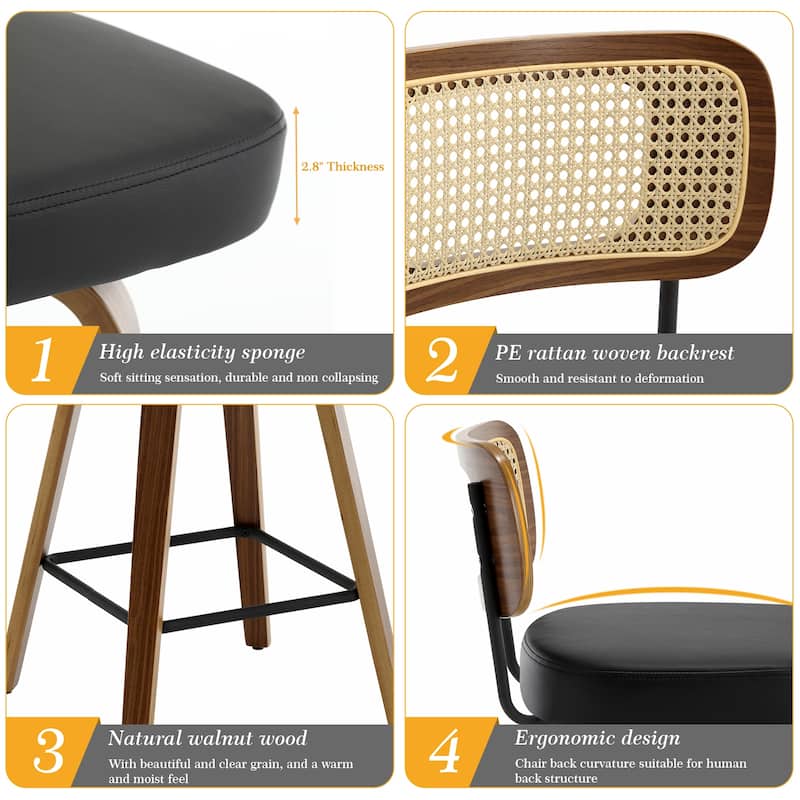 26"/29" Swivel Bar Stools/ Counter Stools with Bentwood Legs