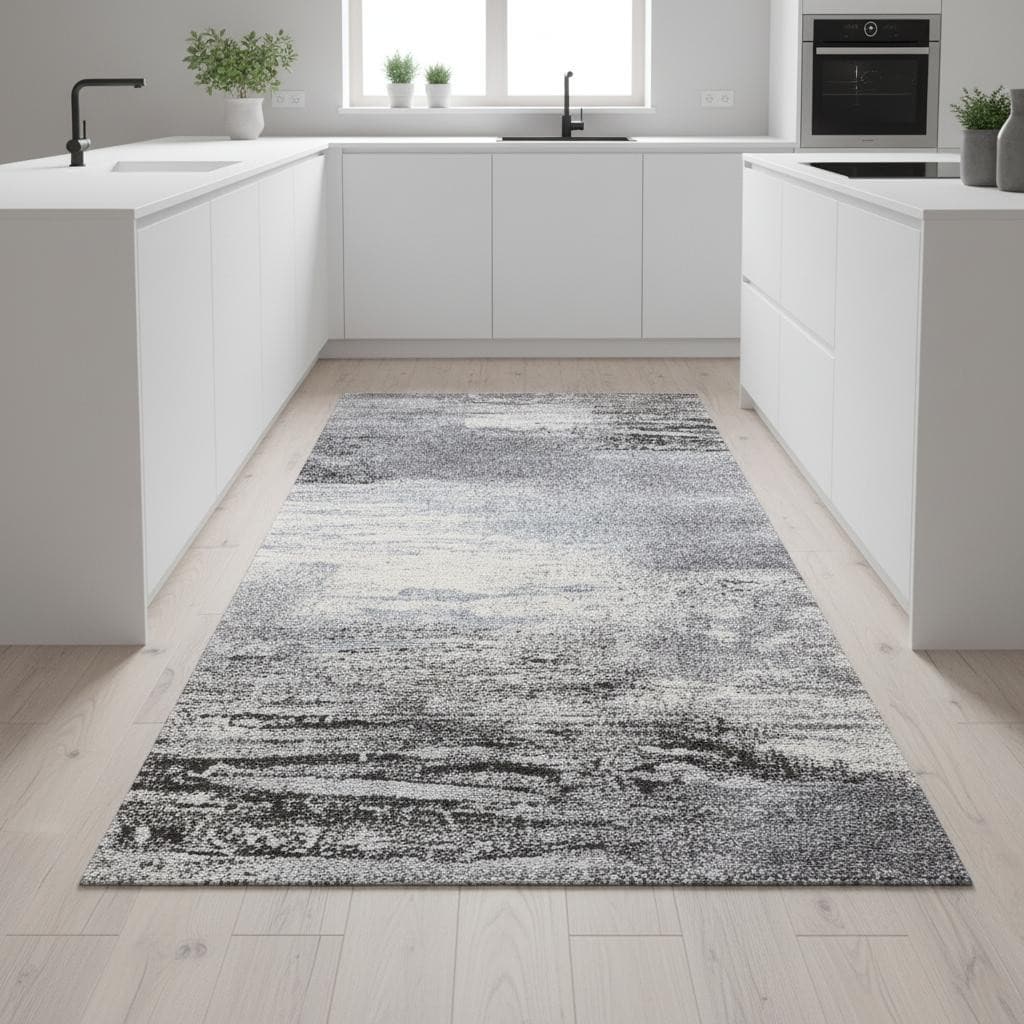 HomeRoots Gegu Abstract Modern Runner Area Rug