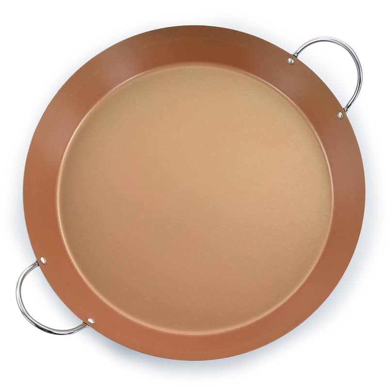 Oster Stonefire Carbon Steel Nonstick 16 Inch Paella Pan in Copper