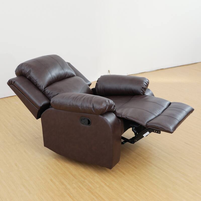 KISRAIS 38.5" Wide Faux Leather Manual Recliner Chair