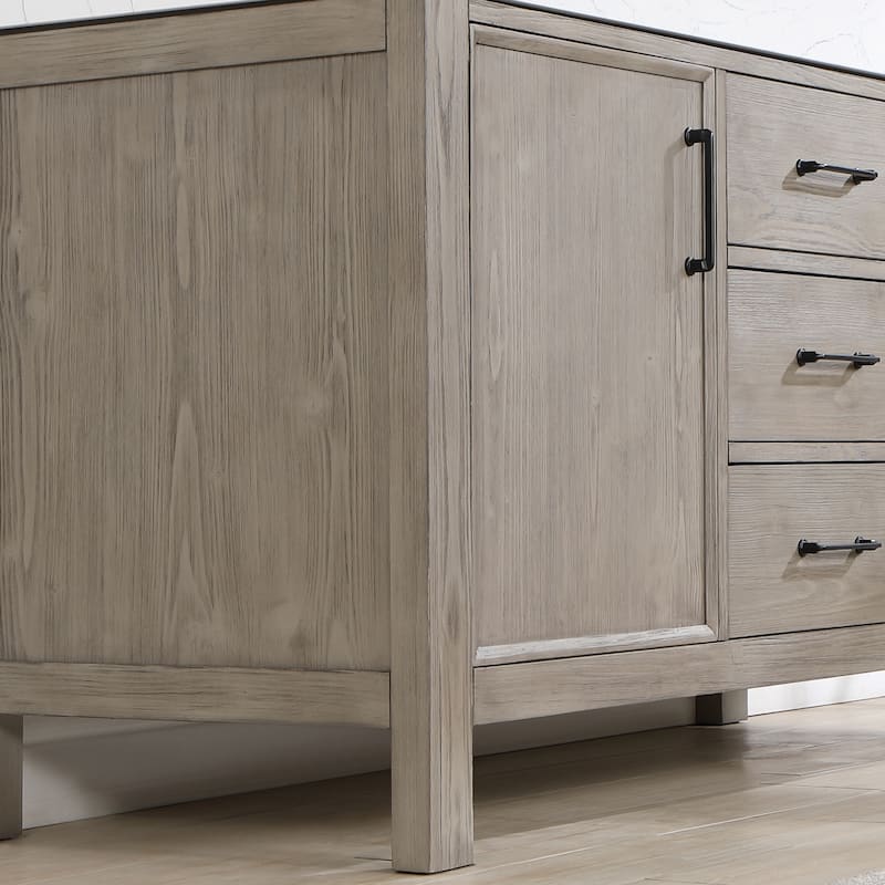 Leon 60 in. Double Bathroom Vanity with Composite Stone Top