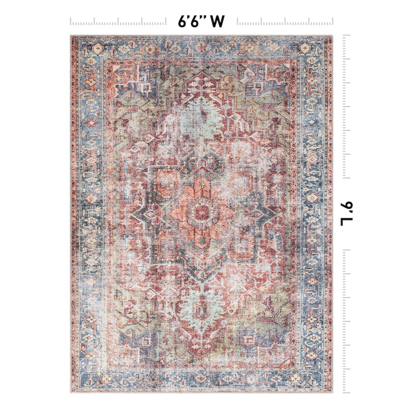 World Rug Gallery Traditional Distressed Washable Area Rug