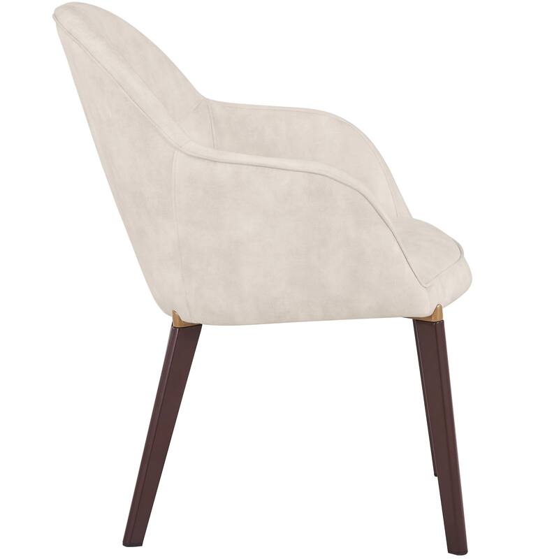 Elias Dining Chair Upholstered in Leather Velvet and Powder Coated Legs Set of 2