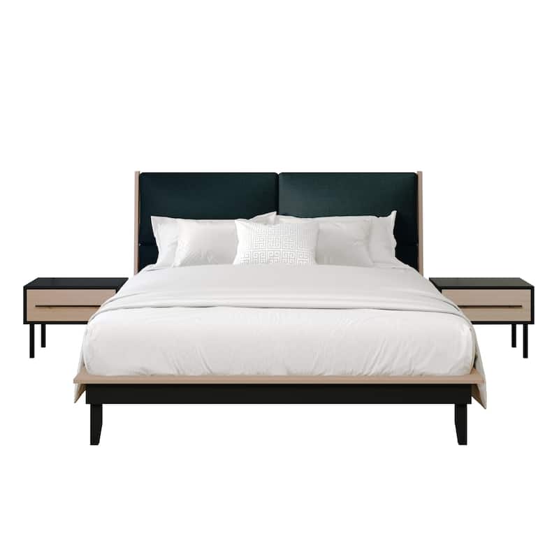 CraftPorch Mid-Century 3-pieces Wooden Bedroom Set - Twin