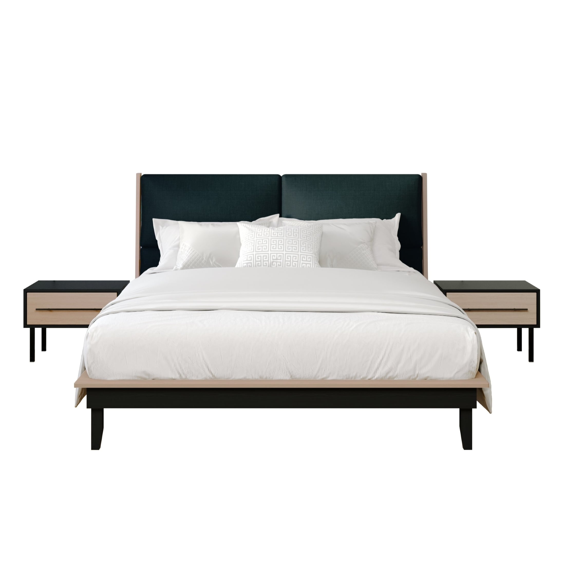 CraftPorch Mid-Century 4-pieces Wooden Bedroom Set