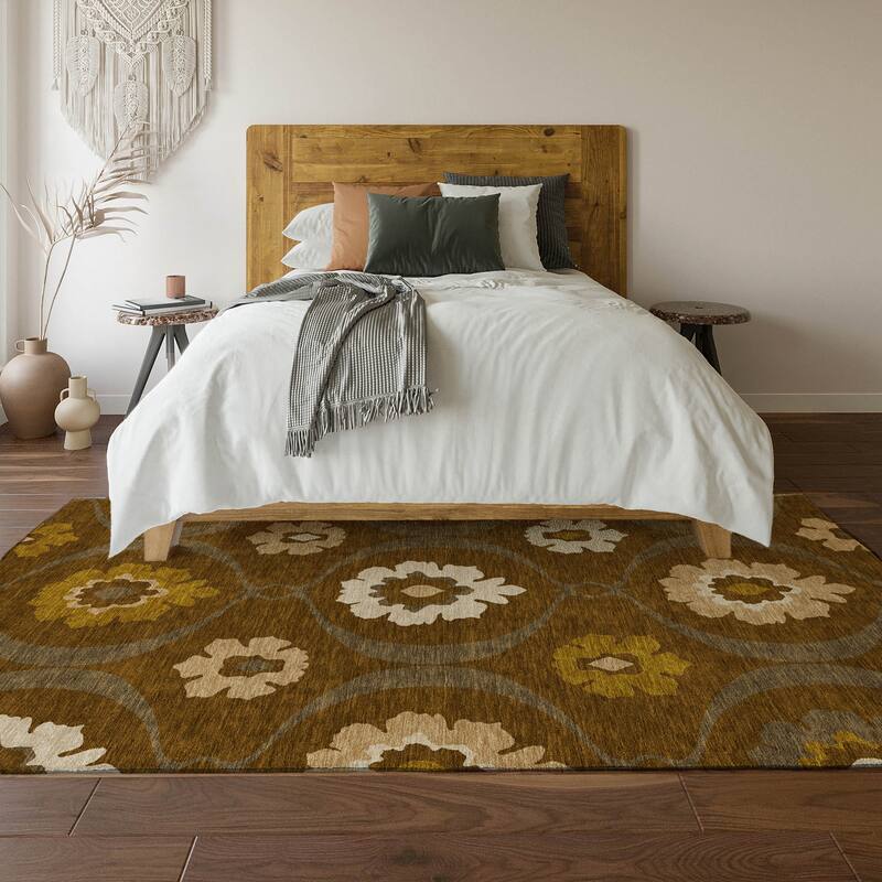 Premium Washable Super Soft Floral Scallops Mayfield Rug