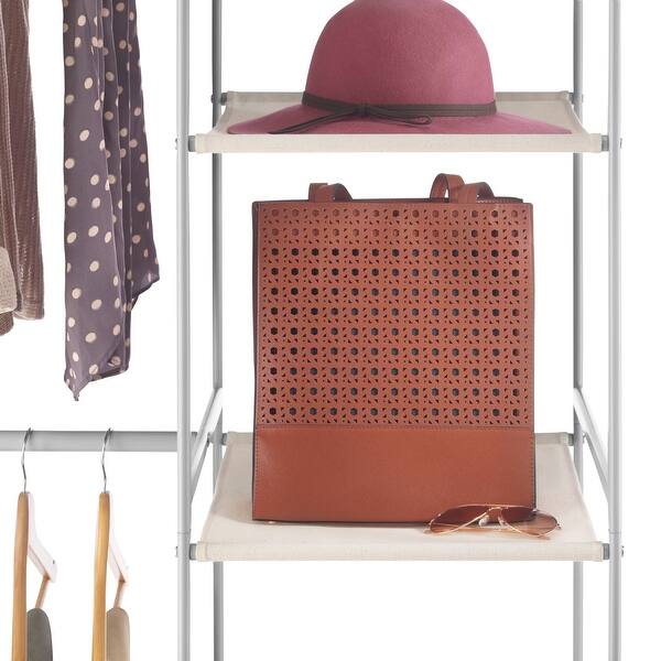 Whitmor Double Rod Closet with Shelves White Bed Bath & Beyond