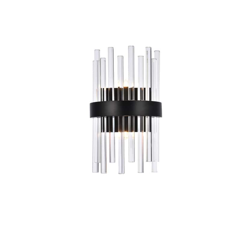 Indigo Home 8 inch crystal bath sconce in black