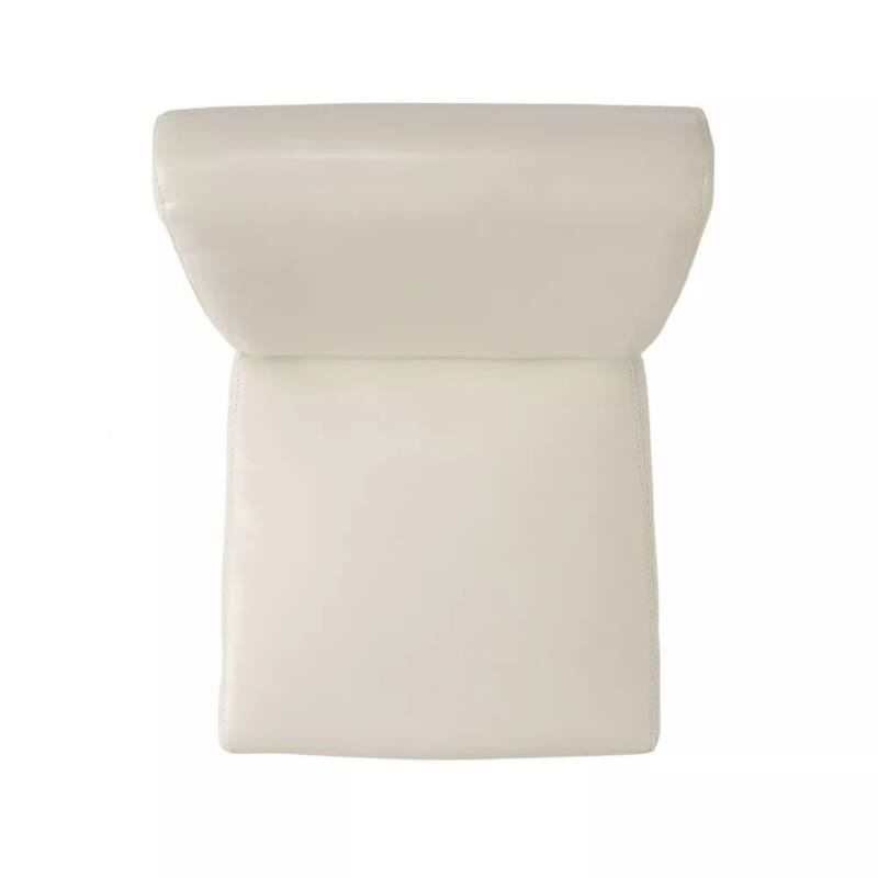 Roomfitters Upholstered Leather Counter Stools, Set of 2 Dining Chairs with Nailhead Trim and Wood Legs, Ivory Black