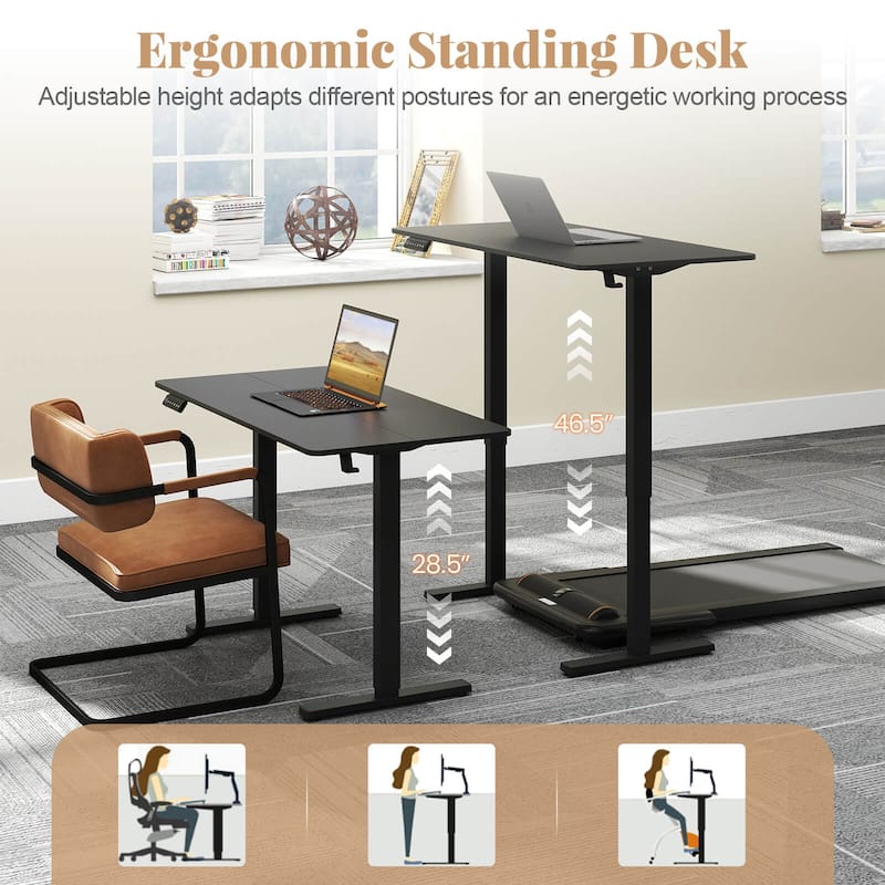 Costway 48" x 24" Sit to Stand Desk with 3 Memory Settings & - See Details