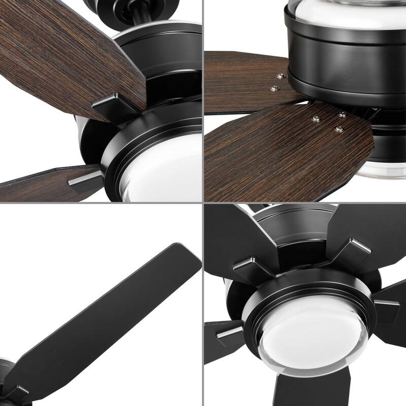 Byars 54 in. Integrated LED Indoor Matte Black Mid-Century Modern Ceiling Fan with Light Kit and Remote Control - Medium