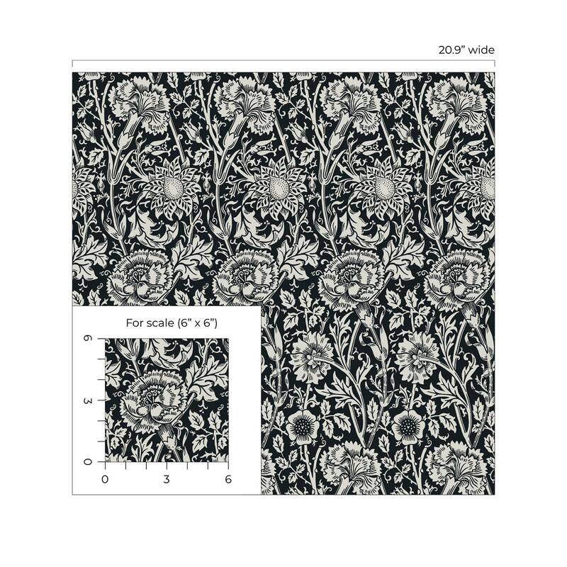Seabrook Designs Tonal Floral Trail Nonwoven Unpasted Wallpaper