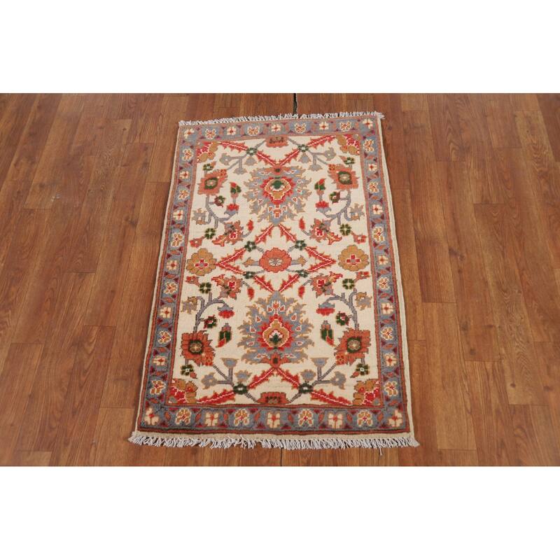 All-Over Floral Kazak Oriental Foyer Rug Handmade Wool Carpet - 2'0" x 3'0"