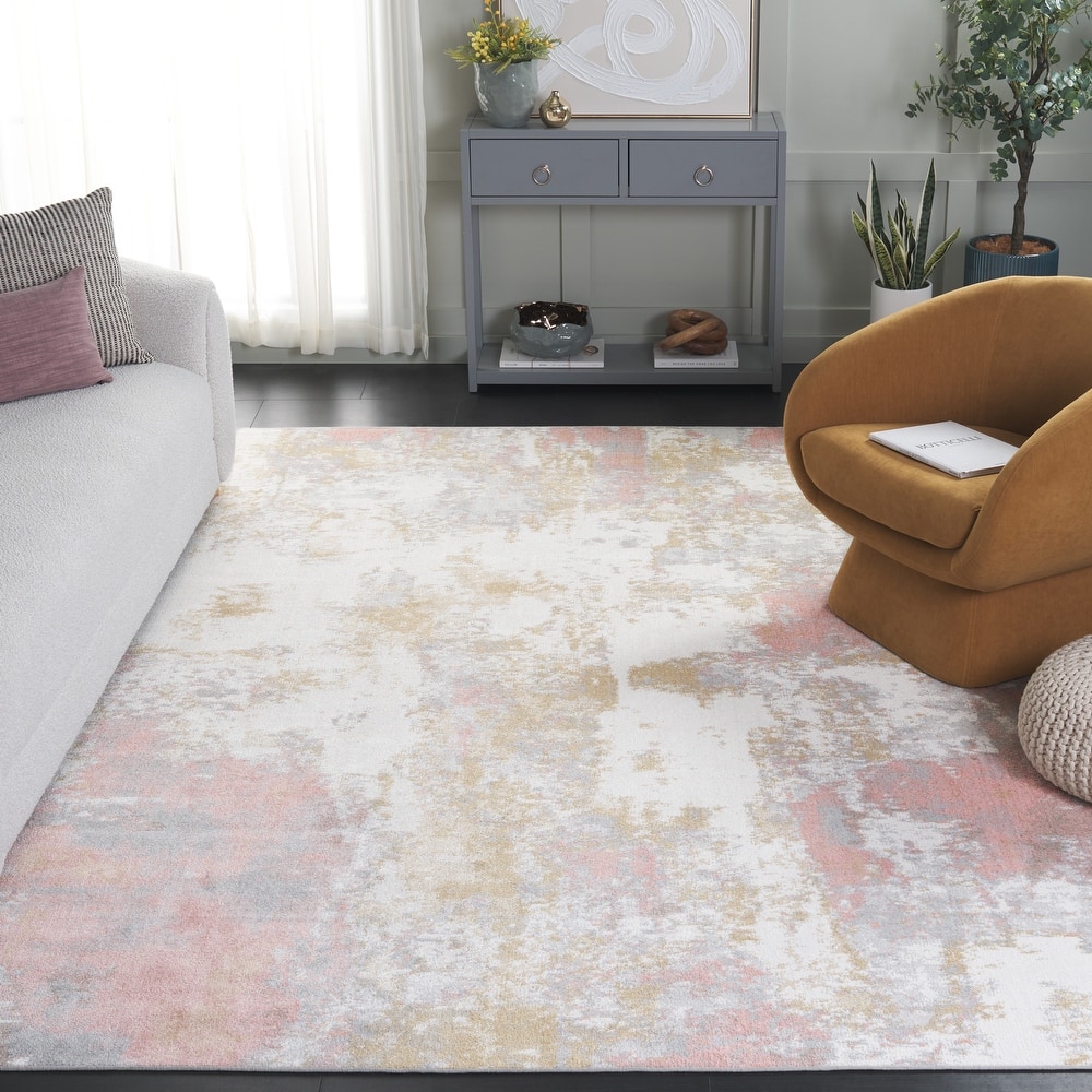 SAFAVIEH Bayside Machine Washable Drahusa Modern Abstract Rug