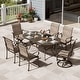 preview thumbnail 1 of 4, 72" Cast Aluminum Oval Patio Dining Table with 2" Umbrella Hole