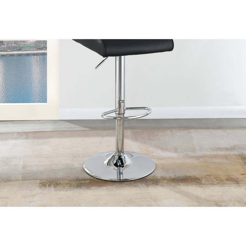 Adjustable Bar Stools Set of 2, Faux Leather Counter Height Chairs with Back, Kitchen Island Stools with Footrest