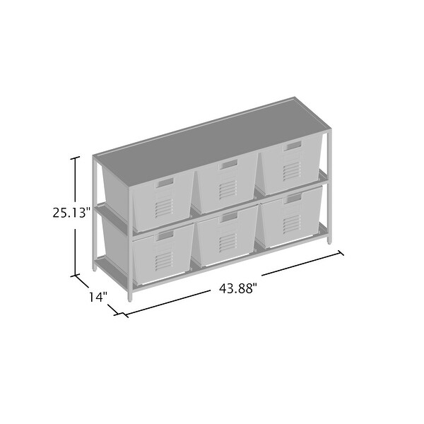 Furniture of America Copern Industrial Grey Metal 6-bin Storage Shelf