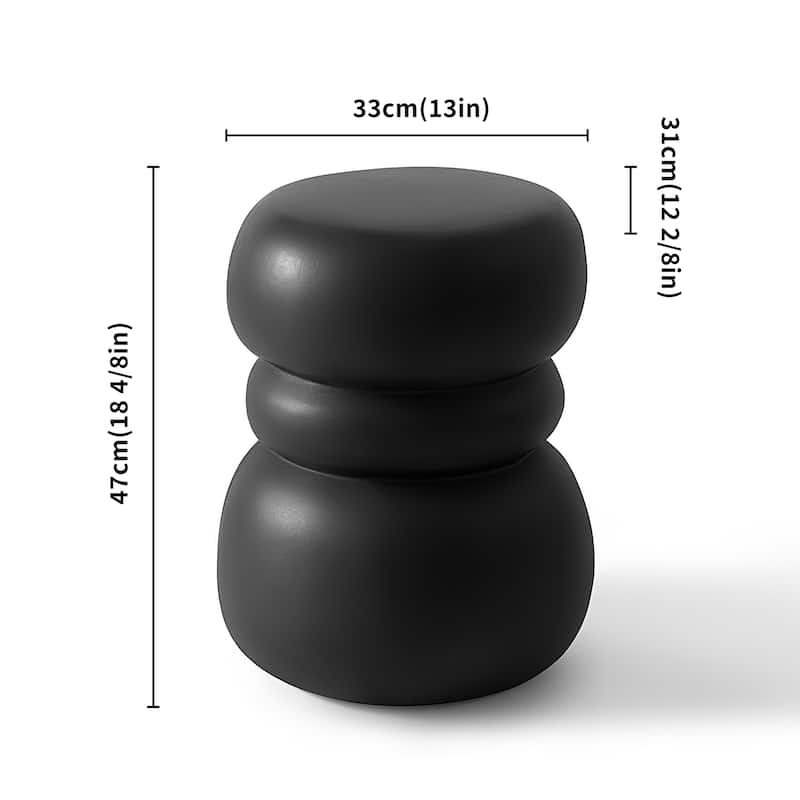 Round Stone Side Table End Table