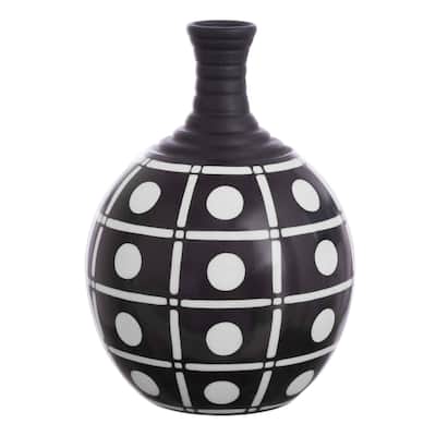 Novica Handmade Chulucanas Squares Ceramic Decorative Vase